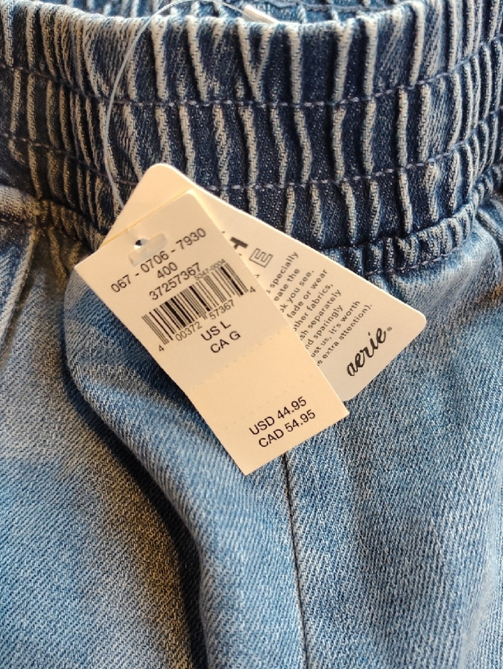 NWT's aerie Board Walk Denim Shorts-size Large - Picture 7 of 8